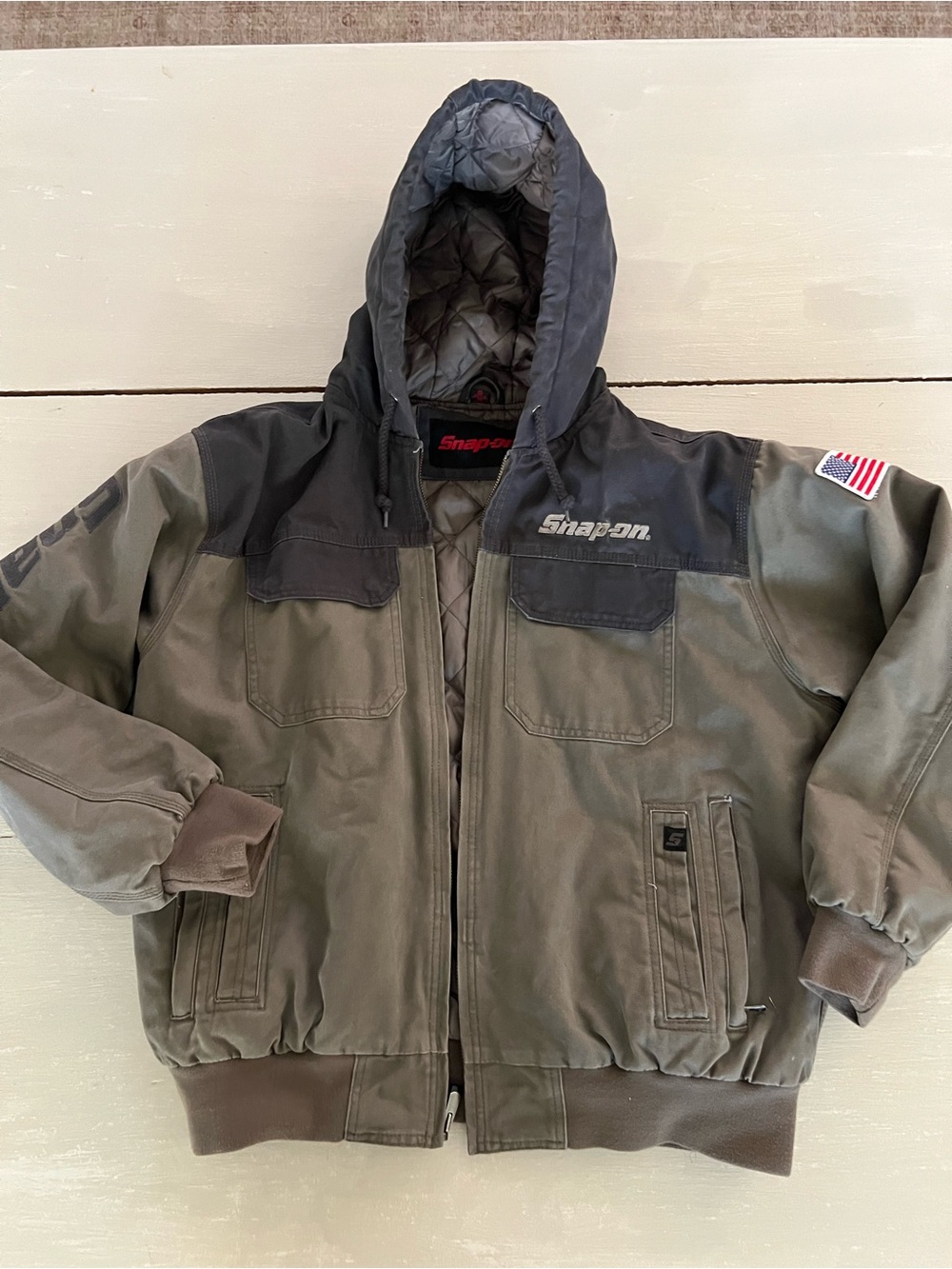 Snap-On Tools 95th Anniversary Hooded Jacket Men’s XL Quilted Workwear